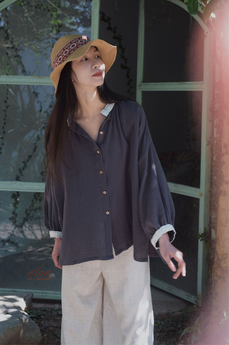 Elan Áo sơ mi phối ren 1