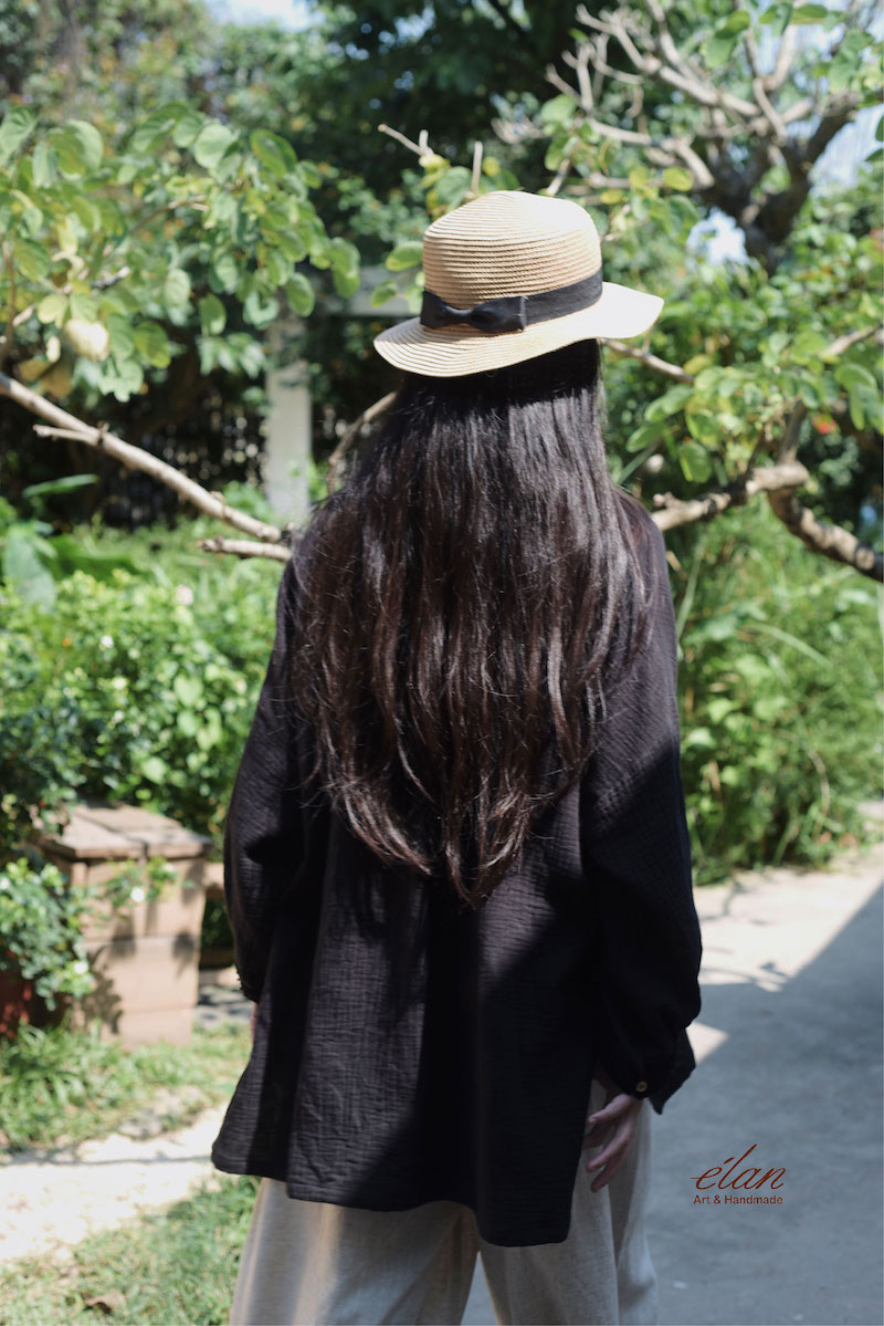 Elan Áo sơ mi phối ren xô Muslin 3