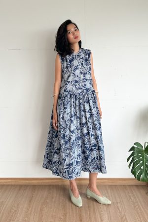 Váy babydoll sát nách lá xanh