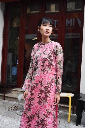 Set áo dài tơ + áo dài lót đũi tơ