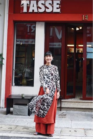 Set áo dài tơ + áo dài lót đũi tơ