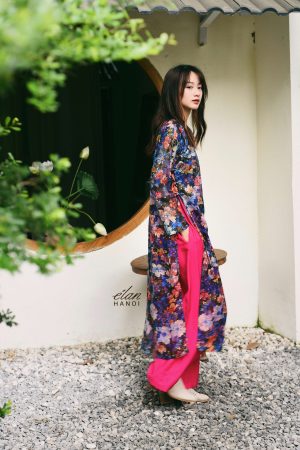 Set Áo dài dáng xưa tơ hoa